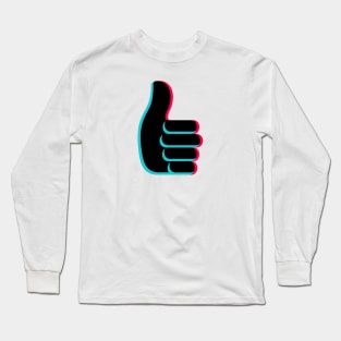 TikTok like thumbs up emoji smiley Black Long Sleeve T-Shirt